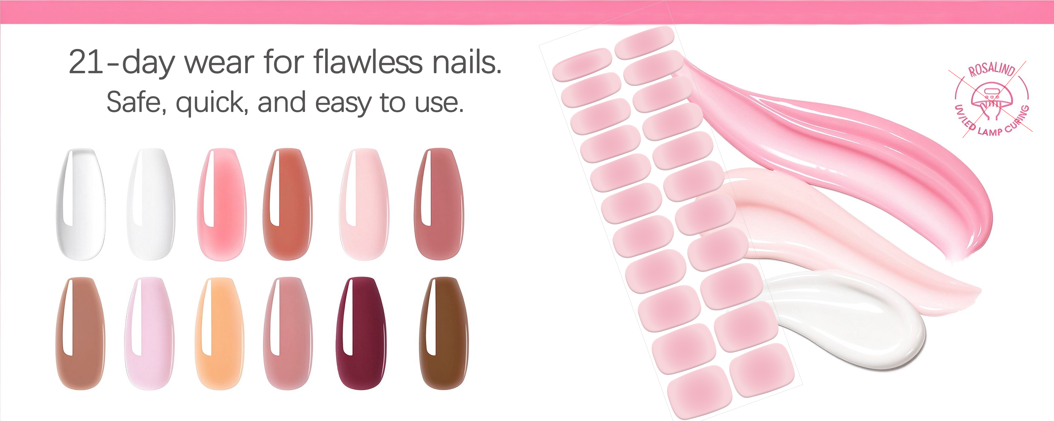 No LED Lamp Needed Gel Nail Wraps Easy Apply Remove Salon Quality Gloss Full Cover