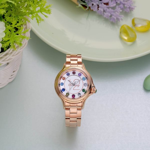 Fashion Women Alloy Ladies Quartz Watches Luxury Rose Gold Waterproof