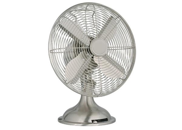 12” Retro Table Fan in Oil Rubbed Bronze 3 speed 4 blade 45W CE CB GS