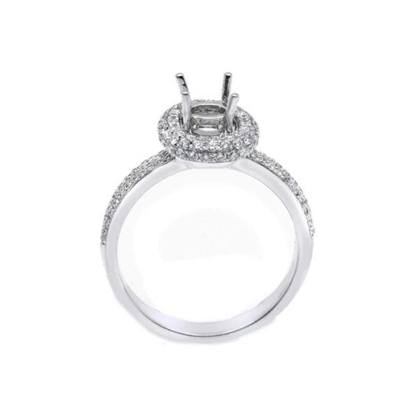 кольцо ювелирных изделий держателя белого золота 18k Semi с диамантами 0.45ct 1-1.1mm естественными