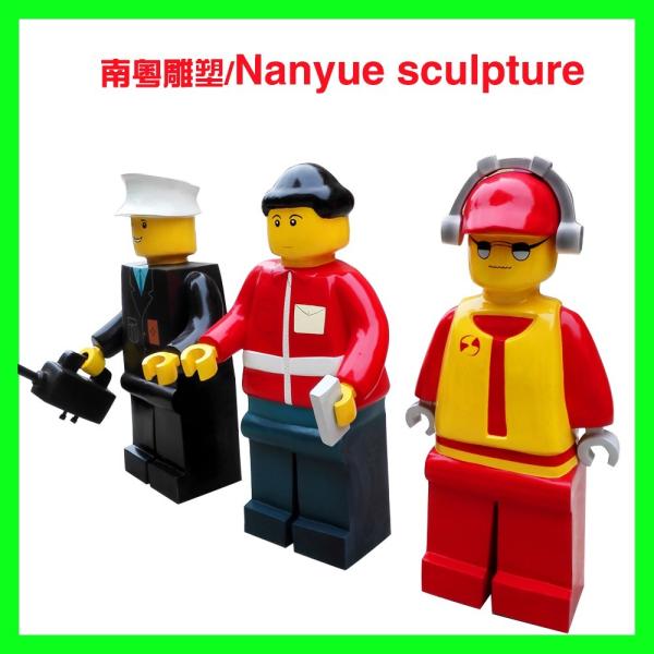 cartoon statue lego character statue   life size colorful  as decoration model in children amusement garden