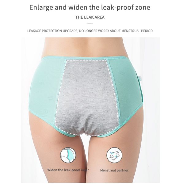 Teen Girls 3 Layers Period Underwear Leakproof Super Absorbent Menstrual Panties For Teenage Girls Physiological Panty