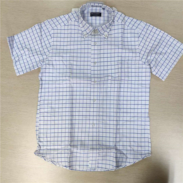 Short Sleeve Stylish Casual Shirts Checks Style 100% Cotton Fabric Normal Thickness