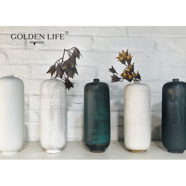 Ceramic Home Furnishings Black green and White Vase