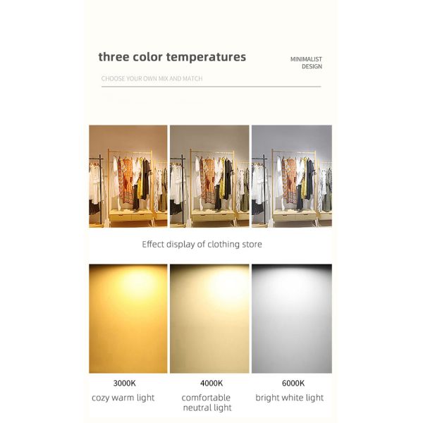 Aluminum Body COB LED Spotlight Commercial Lighting LED Track Spotlight