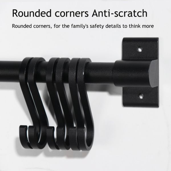 Novelty Hooks 30cm Metal Rod Non Perforated Spice Storage for Kitchen Utensil Hanging