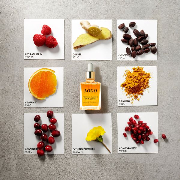 OEM / ODM Meilleure vente de marque privée hydratant organique huile de curcuma pour le visage extrait de gingembre sérum éclaircissant le visage