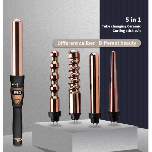 Утюг Pro турмалина 5 частей заменимого керамический завивая