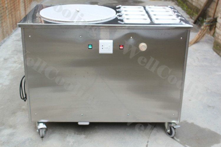 Customized Wholesale Fast Frozen Yogurt Ice Cream Roll Machine Single or Double Pans Ice Cream Roll Machine