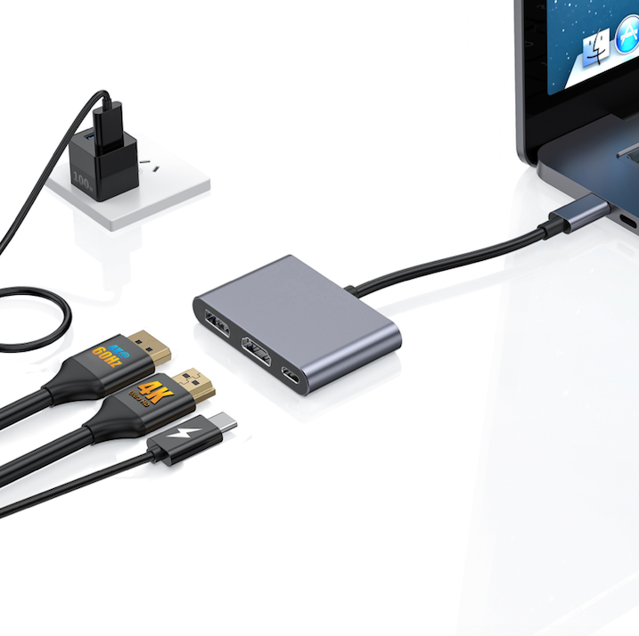 ODM 3-в-1 хаб USB док-станция Usb 3.0 высококачественный HDMI 4K 100W источник питания
