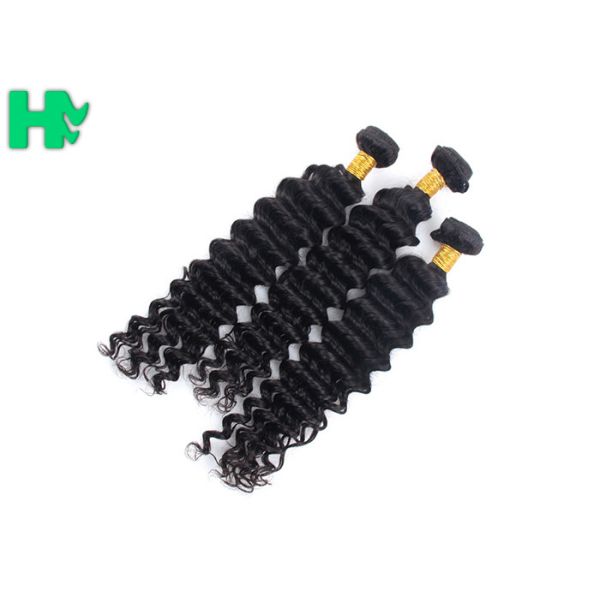 Natural Black Real Deep Wave Human Hair Grade 9A Full Cuticle Aligned