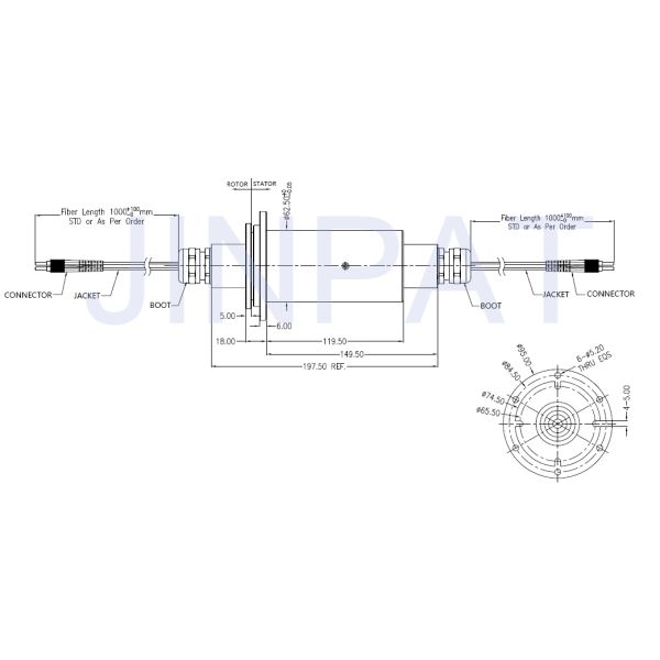 34-Channel Fiber Optic Rotary Joint for Cable Reels and Cranes
