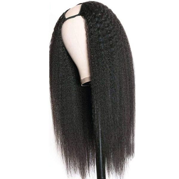 Virgin Hair Advantage Kinky Straight Human Hair Glueless U Part Wig for Bulk Purchase