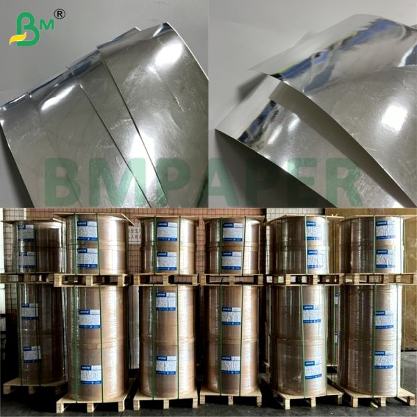 68g 70g High Stiffness & Foldability Silver Metalized Board For Cosmetic Packaging Luxury packaging