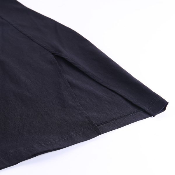 Black Suspender Sexy Sleeveless Dress Irregular Split