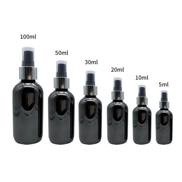 Black 2oz 4oz Glass Dropper Bottles UV Protection OEM ODM