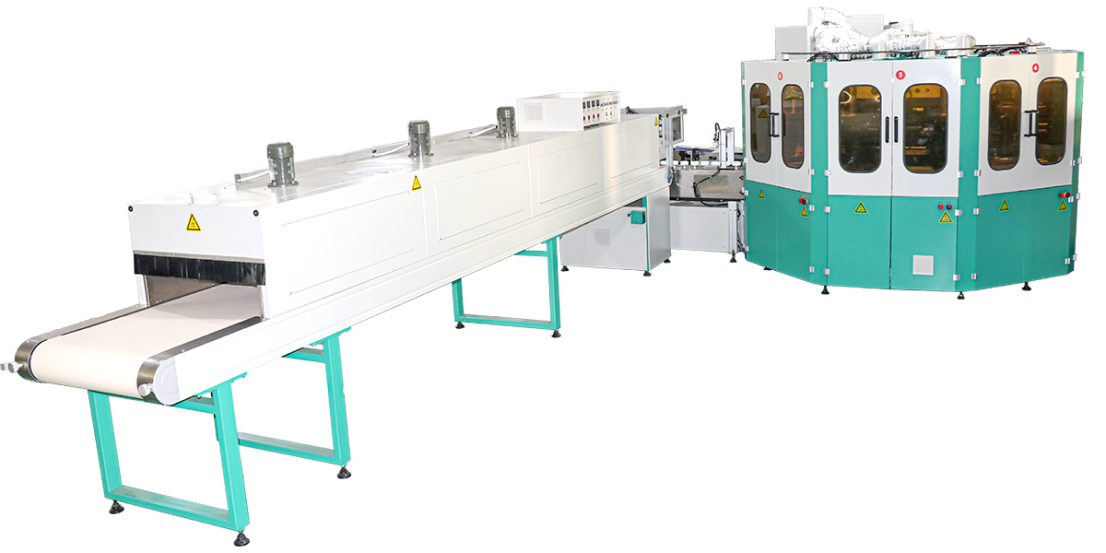 55pcs/min CNC Glass Bottle 6-Color IR+UV Screen Printing Machine