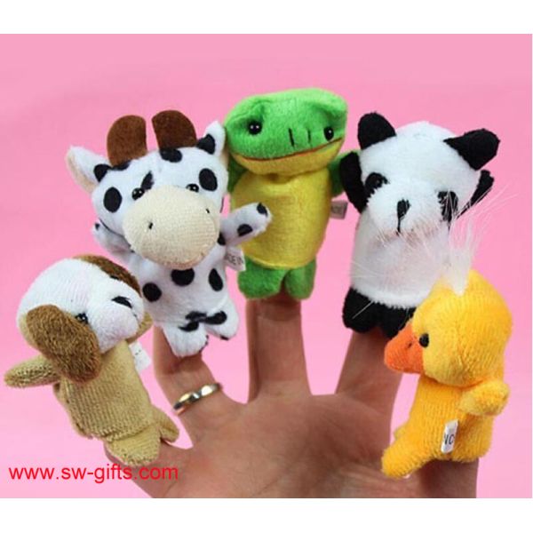Cartoon Biological Animal Finger Puppet Plush Toys Child Baby Favor Dolls Christmas Gifts