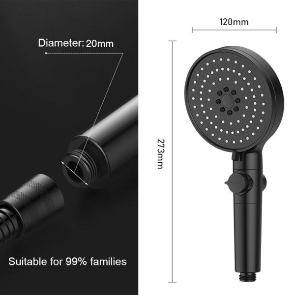 Exposed Shower Faucet Feature With Slide Bar 2024 Lizhen Hwa-Vic. High Pressure Handheld Shower Head