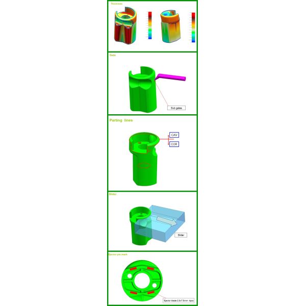 OEM Electric Injection Molding PA6 + 15 Percent Glass Filled Resin Single Cavity