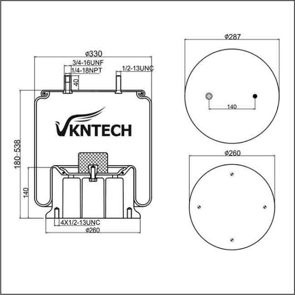 Truck Chassis Parts 1T19F-7 Air Suspension Springs W01-358-9141 Firestone Airide Springs