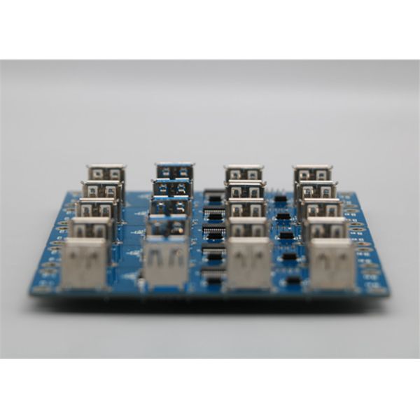 FR4 6 Layer 1.6mm 1OZ Blue Soldermask Printed Circuit Board Assembly