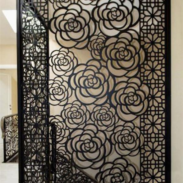 Custom stainless steel 3D circular pattern decorative room partition