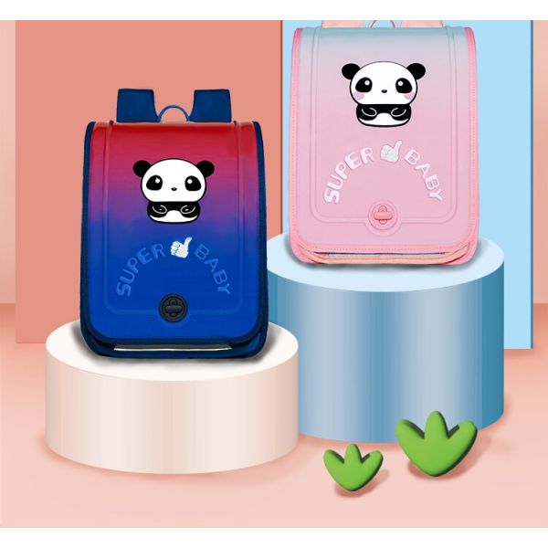 Pink Blue School Kids Backpack Zipper Pouch Waterproof Childrens Schoolbag