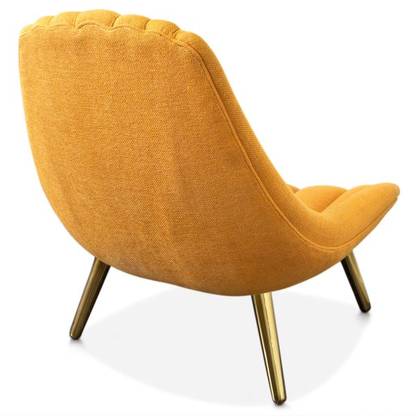 Customized Navy Lounge Chair , Yellow Jonathan Adler Brigitte Chair With Pad