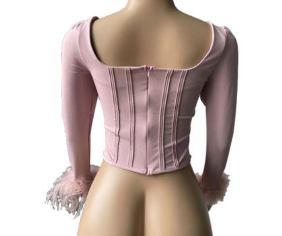 Рукава шеи изготовленных на заказ женщин одежды верхняя часть квадратного длинного тонкая короткая С Boning