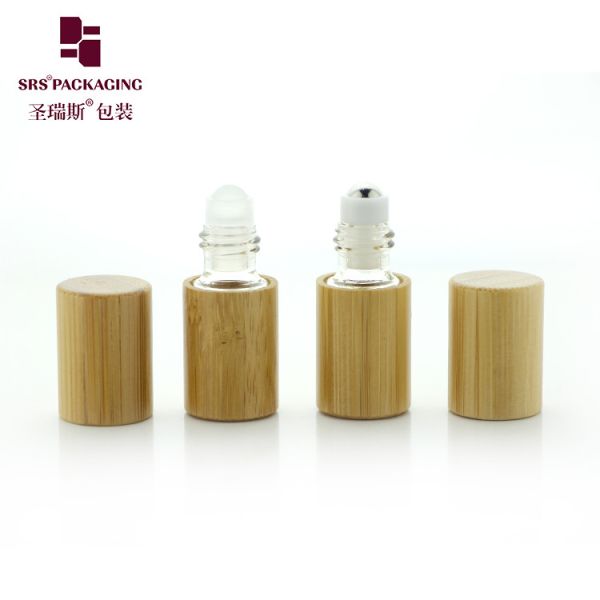 BG-2ML Real Natural Bamboo Roll On Bottle Inner Glass Bottle For Aroma Perfume Oil Glass Roller Ball Applicator