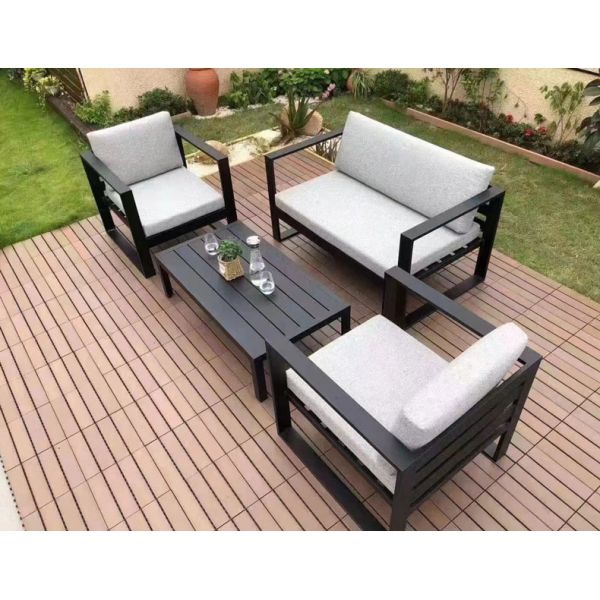 Simple Design Outdoor Tables and Sofa Set Patio Furniture Lounge Sectional Aluminum Frame Garden Sets