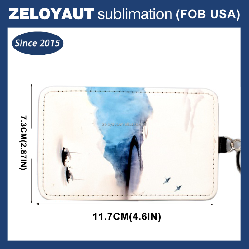 Zeloyaut Sublimation Blank Wholesale PU Leather Business Card Holder Custom logo Printed Credit Card Holder Passport Holder