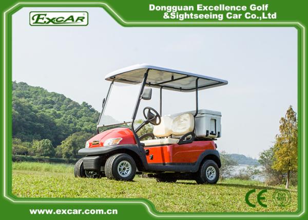 Carro bonde do golfe da bateria 48V Trojan vermelha com o carrinho caixa/dois pequeno do golfe de Seater do gelo