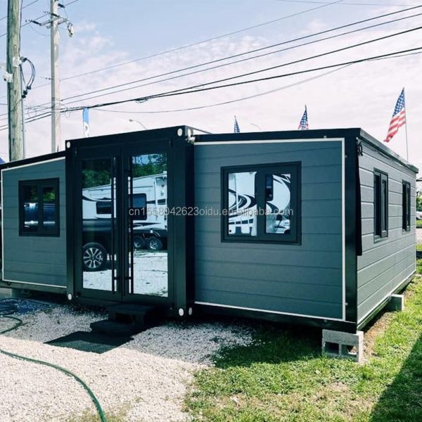 Prefab 40Ft 20Ft Container House Hurricane-Proof Expandable 2 Bedroom Villa Portable Home Sandwich Panel Modern Design