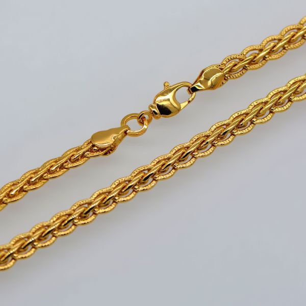 South Korea's snake chain men and women Jewelry 18K Real Gold Plated Necklace Bracelet Jew