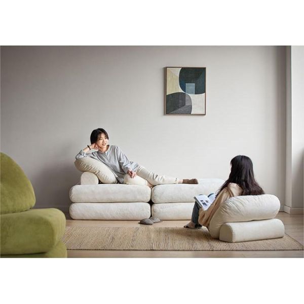 Reclining Convertible Sectional Couch Bed Sofa Tatami With Velvet Fabric