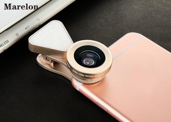 Macro Clip - On Universal Phone Selfie Lens LED Flashlight With Wide Angle 140 Degrees