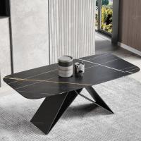 Tables de salle à manger supérieures de pierre de marbre de jambe d'acier au carbone pour la chambre à coucher