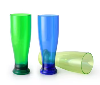 Plastic Beer Cup Clear 22oz 650ml Tall Pilsner Shatterproof Unbreakable Food Grade PS Material Lightweight Stackable and Reusable