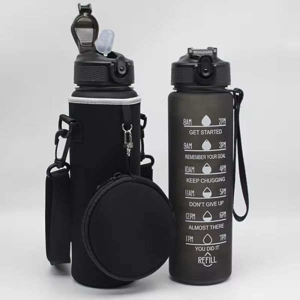Customized Logo Neoprene Water Bottle Cooler with Adjustable Shoulder Strap and Pouch