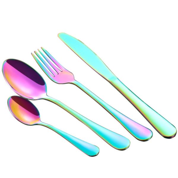 NEWTO Stainless Steel Colorful Flatware/Kitchen Cutlery /Knife Fork Spoon