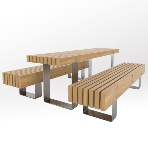 Luxury Garden Furniture Dining Table Set with Bench Chair Garden wood Table bench sets Manufacture