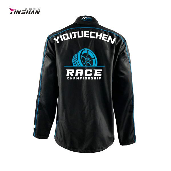 Unisex Custom Logo Design Black Polyester Casual Sports Racing Мужская куртка для гонок