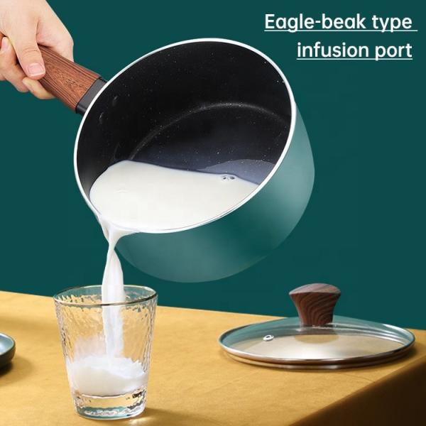 Two Color Choices Cookware Glass Cover Aluminum Non Stick Sauce Pan With Handle