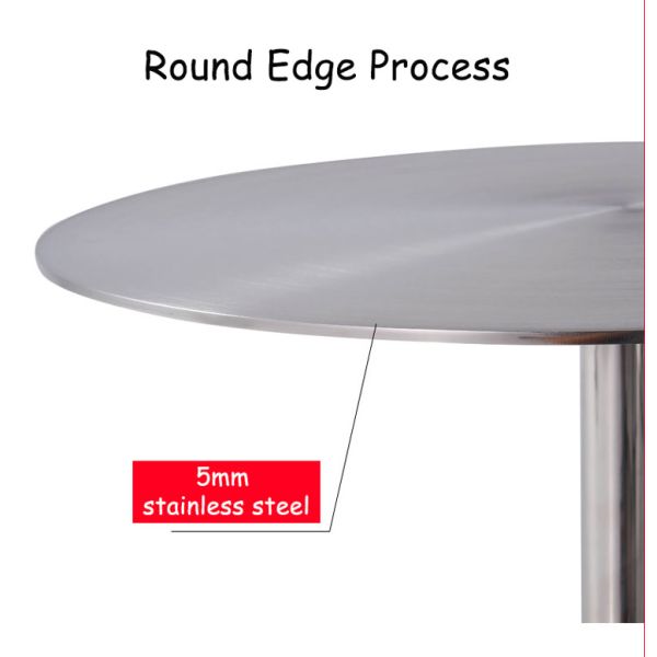 Metal Durable Round Table With Foldable Dining Chair Simple Outdoor Table and Chairs for Restaurant