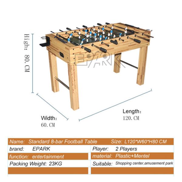 Wooden Football Soccer Table Amusement Game Machines Standard 8 Bar Home Version