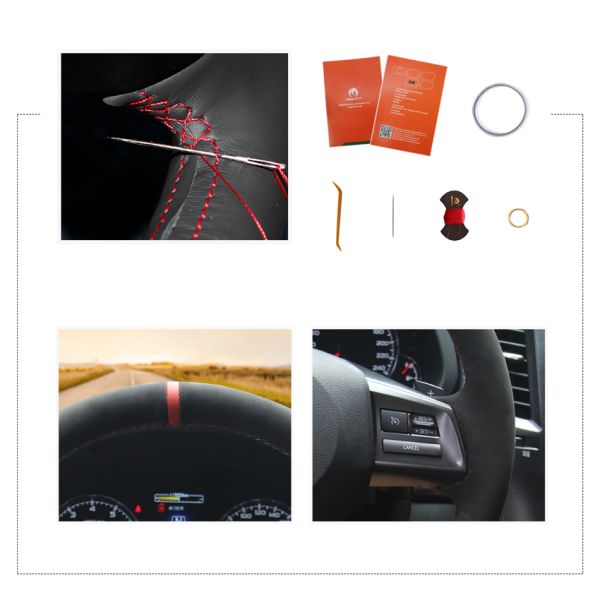 Factory Customized Car Auto Interior Accessories Mobile Suede Steering Wheel Cover for Subaru Forester Legacy Outback XV Impreza
