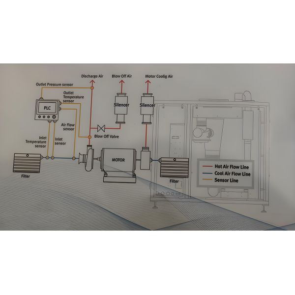 Soplador de levitación magnética de alta tecnología para plantas de teñido e impresión