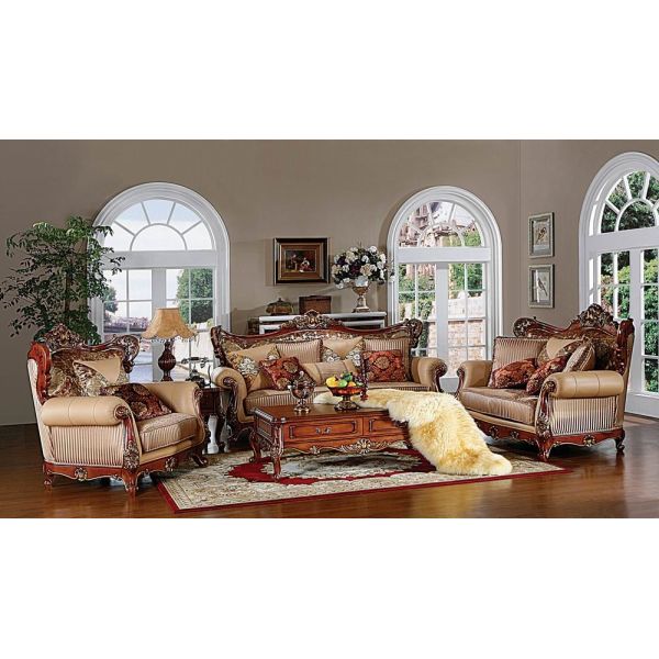 5 Piece Maharaja Luxury Living Room Furniture European French Wood Carving Sofa Set